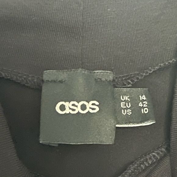 ASOS Black Midi Turtleneck Sleeveless Dress - Picture 3 of 3